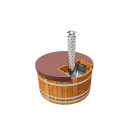 Термокрышка круглая с прямоугольным вырезом для печи или лесенки