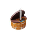 Термокрышка круглая с прямоугольным вырезом для печи или лесенки