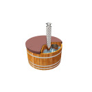 Термокрышка круглая с треугольным вырезом для печи или лесенки